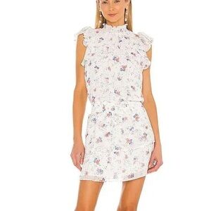 1. STATE Floral Smocked Waist‎ Mini Dress - XS